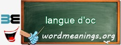 WordMeaning blackboard for langue d'oc
